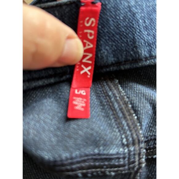 Spanx Jeanish Skinny Ankle Dark Wash Large Slimming Pull On Casual Comfort - Picture 6 of 9